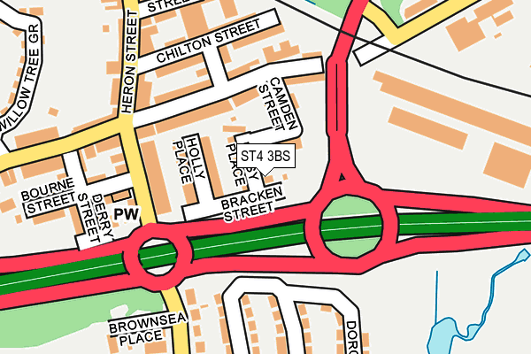 ST4 3BS map - OS OpenMap – Local (Ordnance Survey)