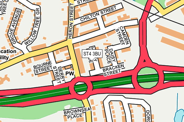 ST4 3BU map - OS OpenMap – Local (Ordnance Survey)
