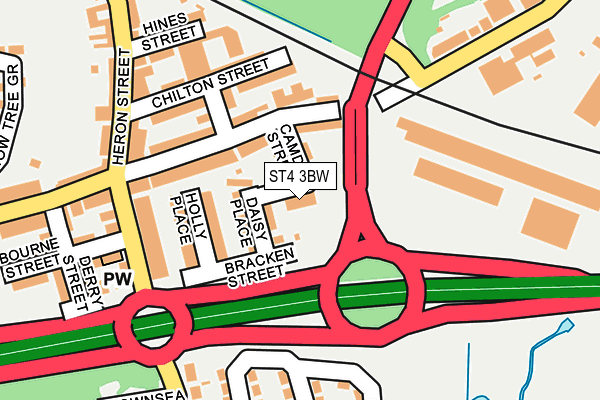 ST4 3BW map - OS OpenMap – Local (Ordnance Survey)
