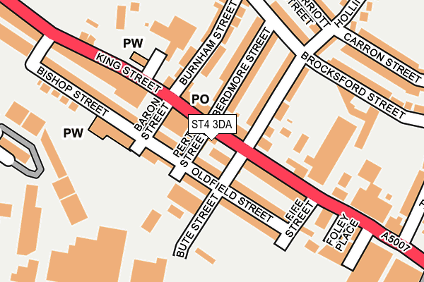 ST4 3DA map - OS OpenMap – Local (Ordnance Survey)