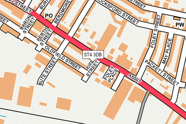 ST4 3DB map - OS OpenMap – Local (Ordnance Survey)
