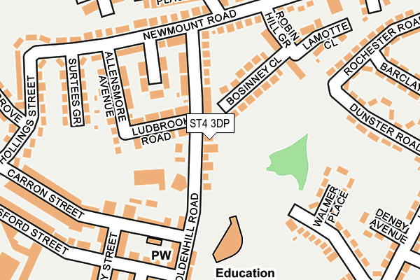 ST4 3DP map - OS OpenMap – Local (Ordnance Survey)