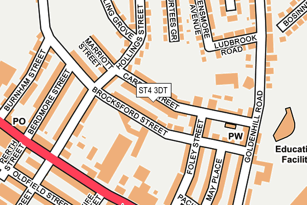 ST4 3DT map - OS OpenMap – Local (Ordnance Survey)