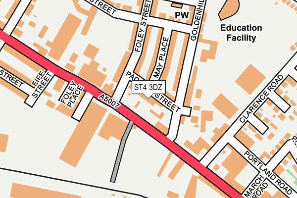 ST4 3DZ map - OS OpenMap – Local (Ordnance Survey)