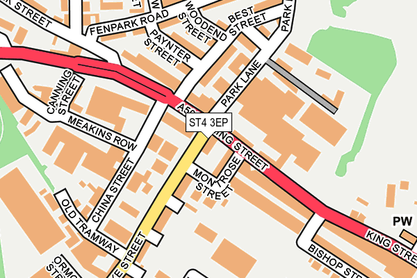ST4 3EP map - OS OpenMap – Local (Ordnance Survey)