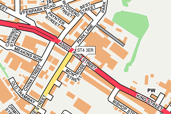 ST4 3ER map - OS OpenMap – Local (Ordnance Survey)