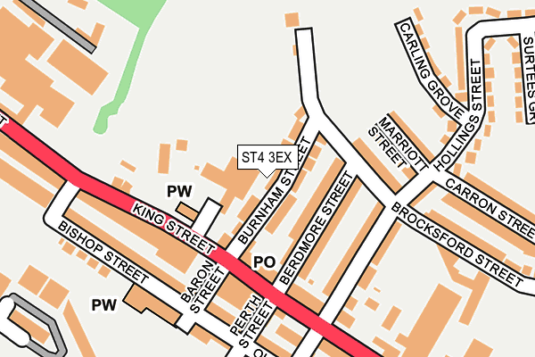 ST4 3EX map - OS OpenMap – Local (Ordnance Survey)