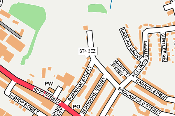 ST4 3EZ map - OS OpenMap – Local (Ordnance Survey)