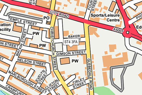 ST4 3FA map - OS OpenMap – Local (Ordnance Survey)