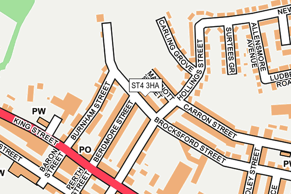 ST4 3HA map - OS OpenMap – Local (Ordnance Survey)