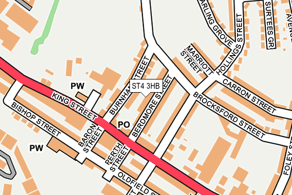 ST4 3HB map - OS OpenMap – Local (Ordnance Survey)