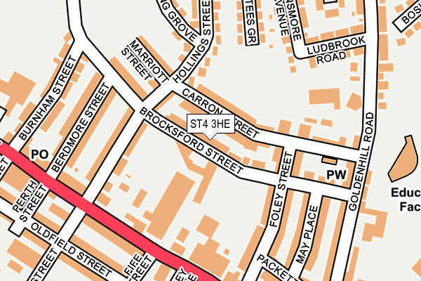 ST4 3HE map - OS OpenMap – Local (Ordnance Survey)