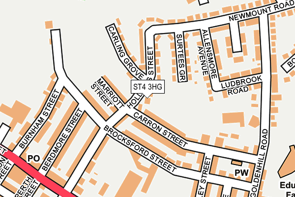 ST4 3HG map - OS OpenMap – Local (Ordnance Survey)