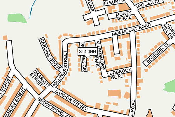 ST4 3HH map - OS OpenMap – Local (Ordnance Survey)