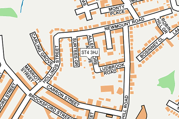 ST4 3HJ map - OS OpenMap – Local (Ordnance Survey)