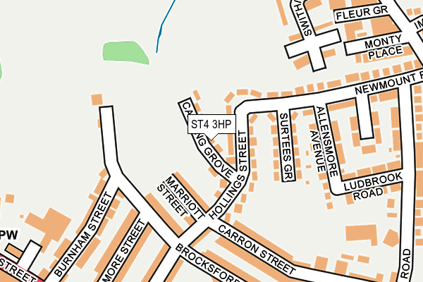ST4 3HP map - OS OpenMap – Local (Ordnance Survey)