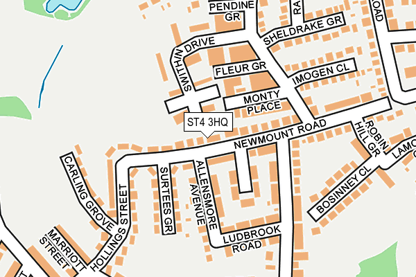 ST4 3HQ map - OS OpenMap – Local (Ordnance Survey)