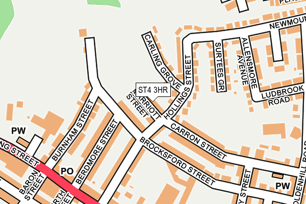 ST4 3HR map - OS OpenMap – Local (Ordnance Survey)