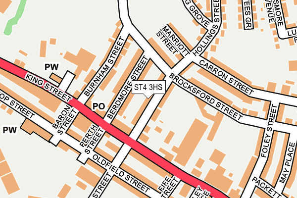 ST4 3HS map - OS OpenMap – Local (Ordnance Survey)