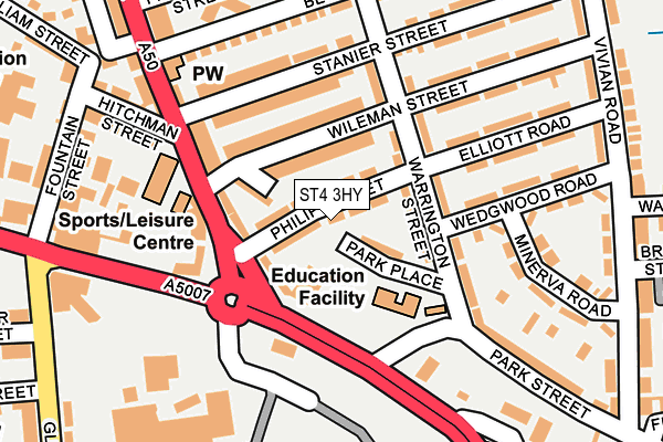 ST4 3HY map - OS OpenMap – Local (Ordnance Survey)