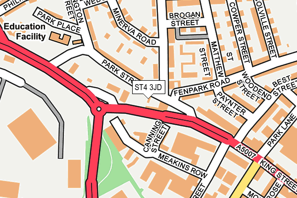 ST4 3JD map - OS OpenMap – Local (Ordnance Survey)