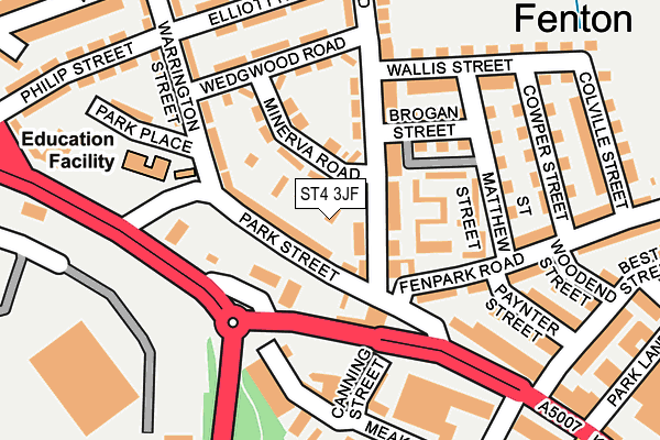 ST4 3JF map - OS OpenMap – Local (Ordnance Survey)