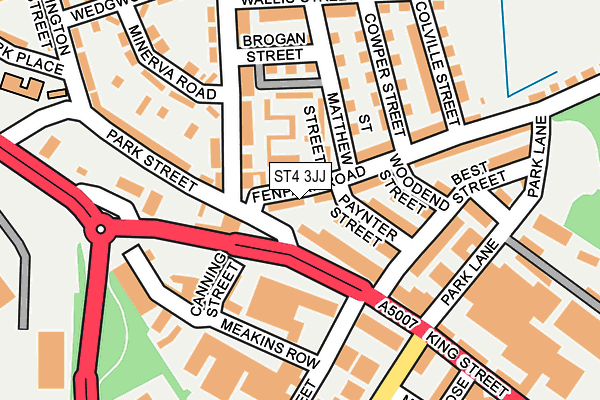 ST4 3JJ map - OS OpenMap – Local (Ordnance Survey)