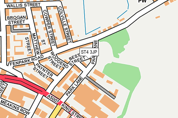 ST4 3JP map - OS OpenMap – Local (Ordnance Survey)
