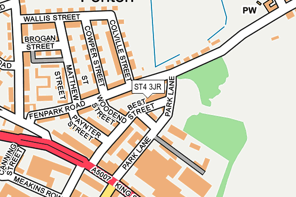 ST4 3JR map - OS OpenMap – Local (Ordnance Survey)
