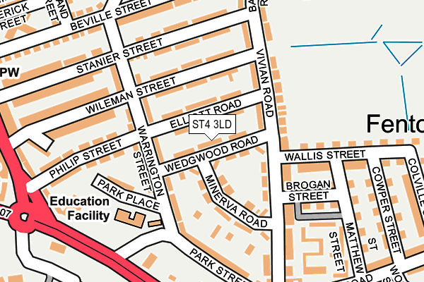 ST4 3LD map - OS OpenMap – Local (Ordnance Survey)