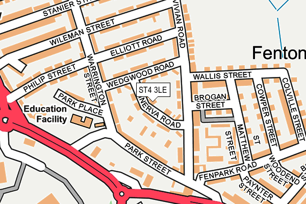 ST4 3LE map - OS OpenMap – Local (Ordnance Survey)