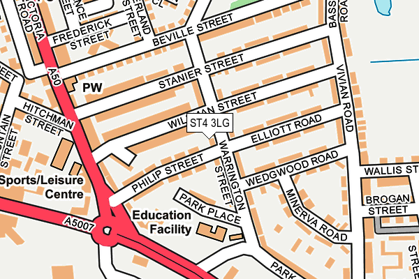 ST4 3LG map - OS OpenMap – Local (Ordnance Survey)