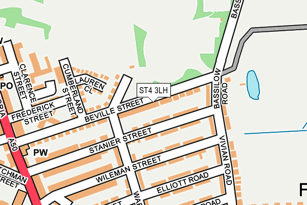 ST4 3LH map - OS OpenMap – Local (Ordnance Survey)