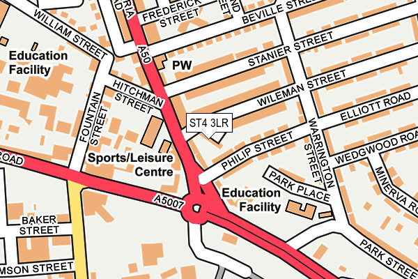 ST4 3LR map - OS OpenMap – Local (Ordnance Survey)