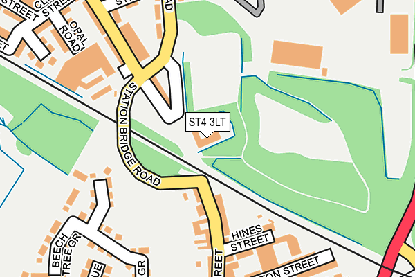 ST4 3LT map - OS OpenMap – Local (Ordnance Survey)