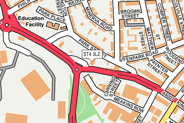 ST4 3LZ map - OS OpenMap – Local (Ordnance Survey)
