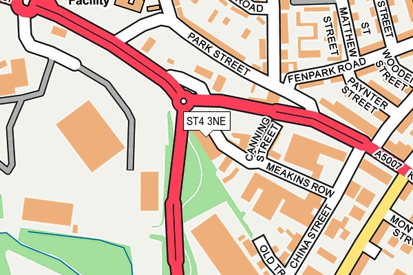 ST4 3NE map - OS OpenMap – Local (Ordnance Survey)
