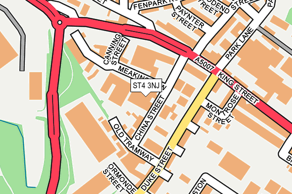 ST4 3NJ map - OS OpenMap – Local (Ordnance Survey)