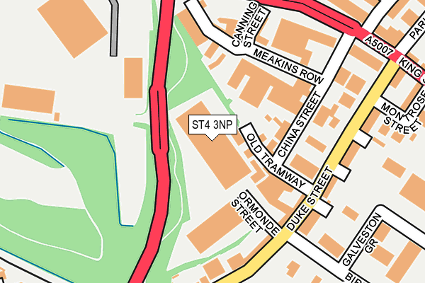 ST4 3NP map - OS OpenMap – Local (Ordnance Survey)