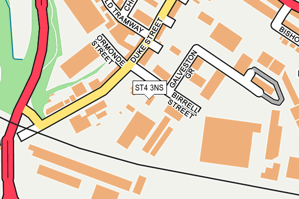 ST4 3NS map - OS OpenMap – Local (Ordnance Survey)