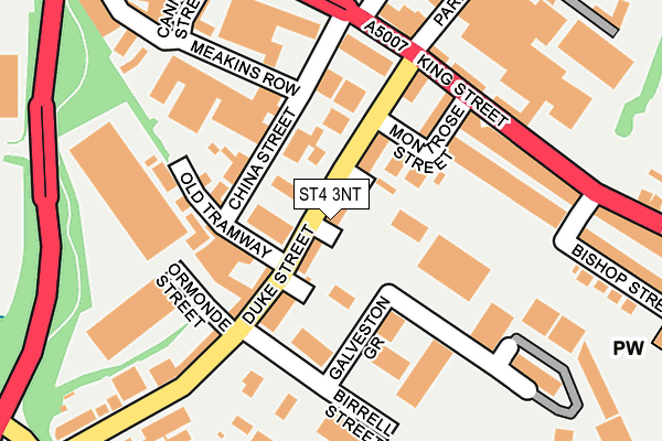 ST4 3NT map - OS OpenMap – Local (Ordnance Survey)