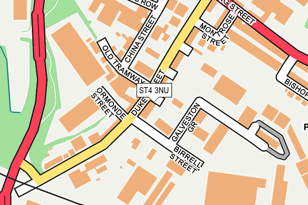 ST4 3NU map - OS OpenMap – Local (Ordnance Survey)