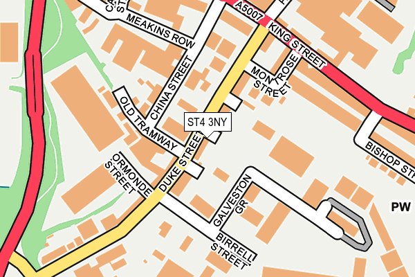 ST4 3NY map - OS OpenMap – Local (Ordnance Survey)