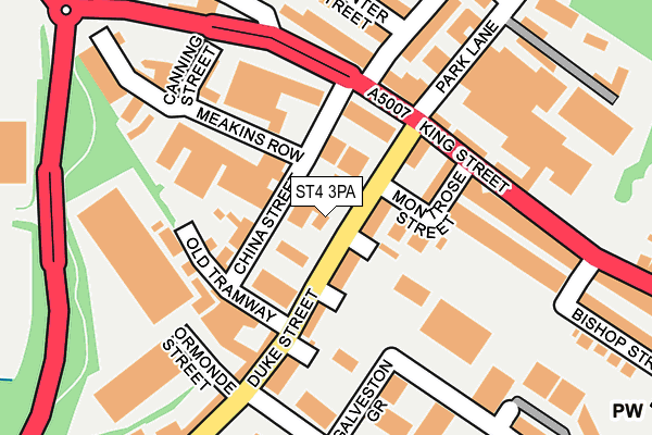 ST4 3PA map - OS OpenMap – Local (Ordnance Survey)