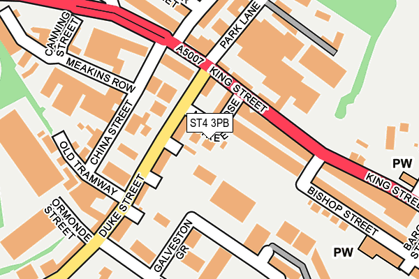 ST4 3PB map - OS OpenMap – Local (Ordnance Survey)