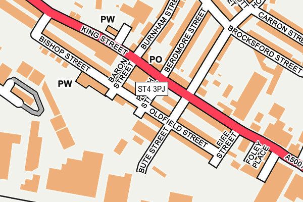 ST4 3PJ map - OS OpenMap – Local (Ordnance Survey)