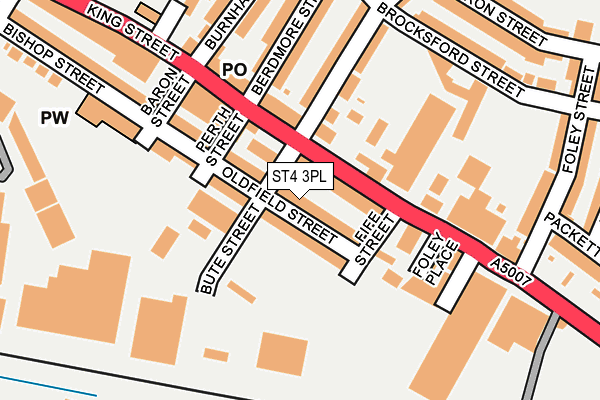 ST4 3PL map - OS OpenMap – Local (Ordnance Survey)