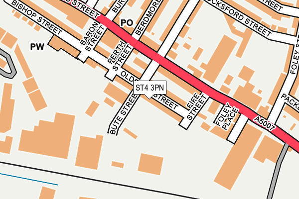 ST4 3PN map - OS OpenMap – Local (Ordnance Survey)