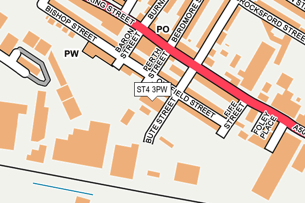 ST4 3PW map - OS OpenMap – Local (Ordnance Survey)