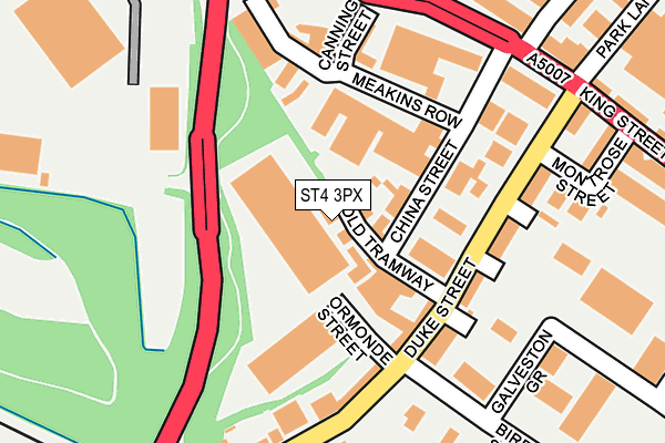 ST4 3PX map - OS OpenMap – Local (Ordnance Survey)
